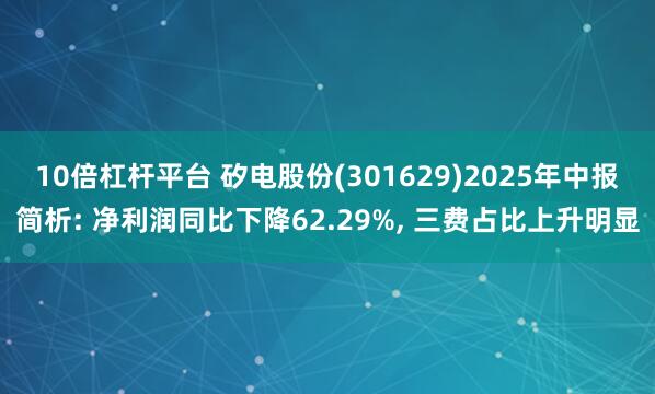 10倍杠杆平台 矽电股份(301629)2025年中报简析: 净利润同比下降62.29%, 三费占比上升明显