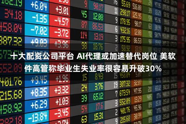 十大配资公司平台 AI代理或加速替代岗位 美软件高管称毕业生失业率很容易升破30%